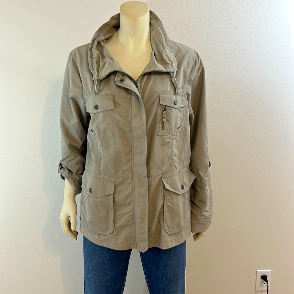 Eddie Bauer Womens Tan XL Tech Style Utility Jacket